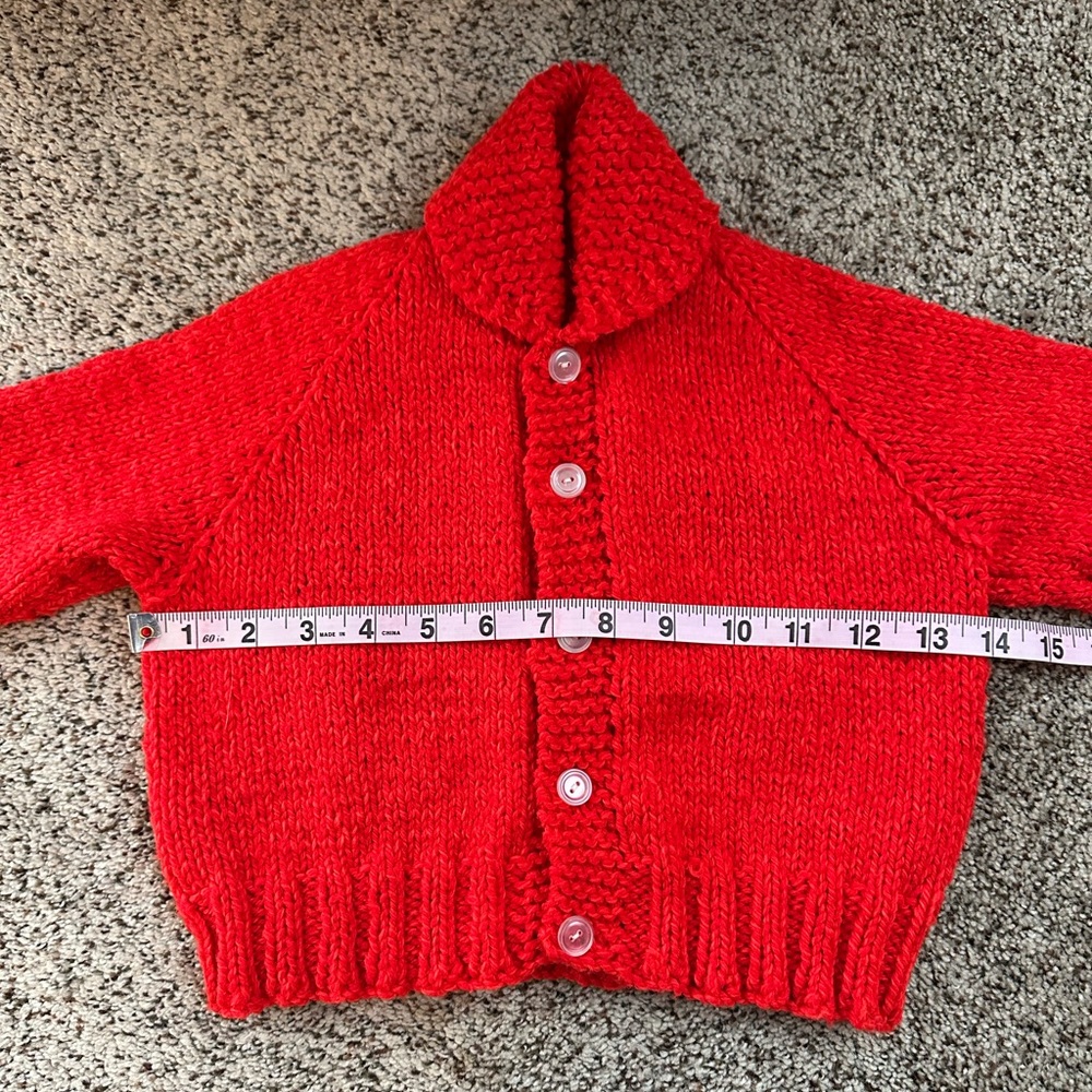 Vintage infant/toddler size handmade Mickey Mouse shawl collar cardigan - Picture 5 of 8